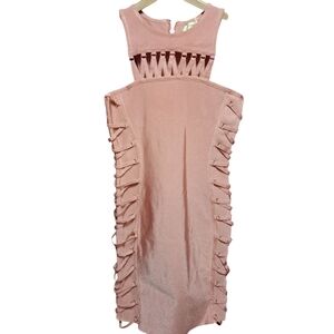 Love & Other Things Spandex Tight Curve Fitted Petal Pink Dress.